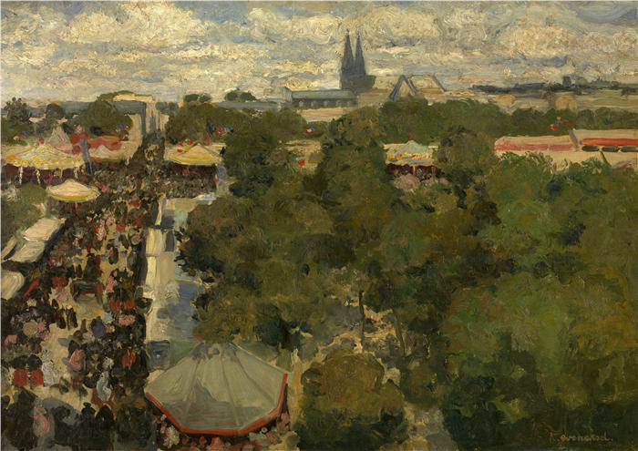 亨利·埃文尼波尔（Henri Evenepoel）作品-Les Invalides周日集市（1897）