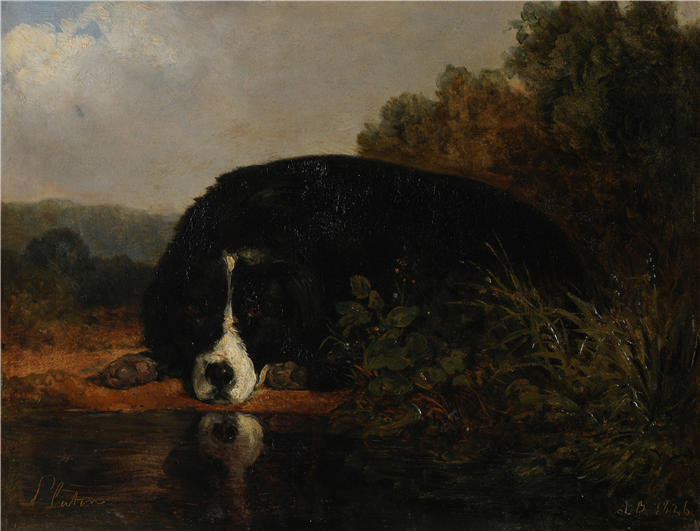 雅克·雷蒙德·布拉斯卡萨特（Jacques-Raymond Brascassat）作品-冥王星，主人最喜欢的狗（1826年）