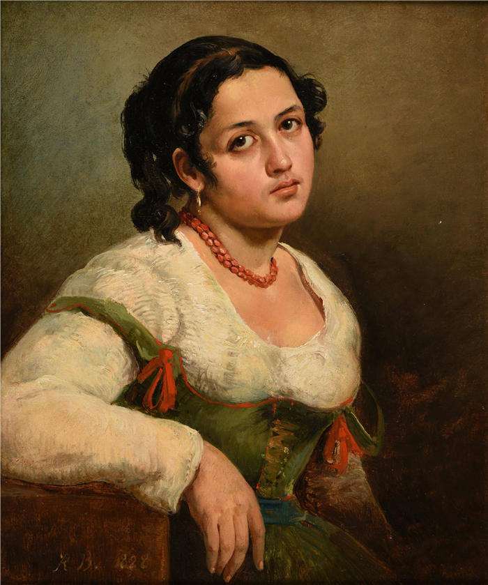 雅克·雷蒙德·布拉斯卡萨特（Jacques-Raymond Brascassat）作品-意大利女人（1828）