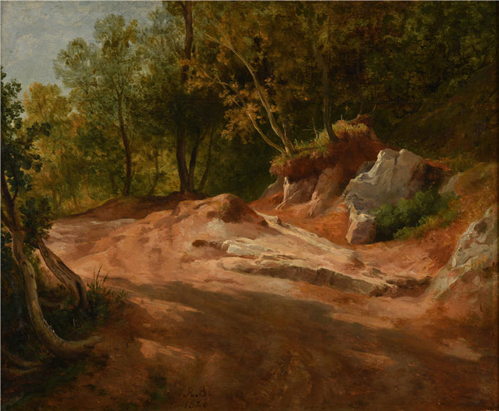 雅克·雷蒙德·布拉斯卡萨特（Jacques-Raymond Brascassat）作品-森林中的岩石（1828）