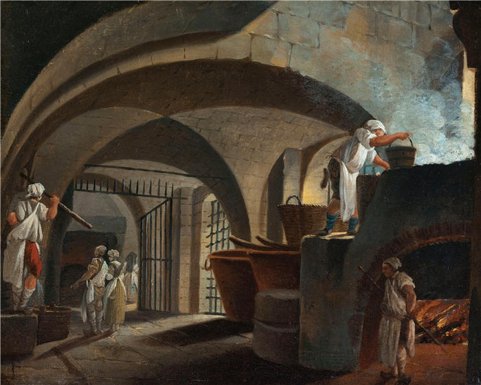 皮埃尔·安托万·德马基（Pierre-Antoine Demachy，法国）作品-《水族馆》（1773年） 