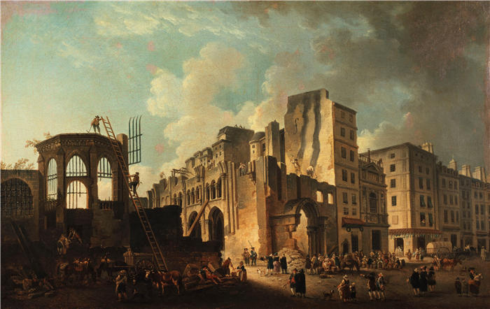皮埃尔·安托万·德马基（Pierre-Antoine Demachy，法国）作品-圣丹尼斯街（1787年） 