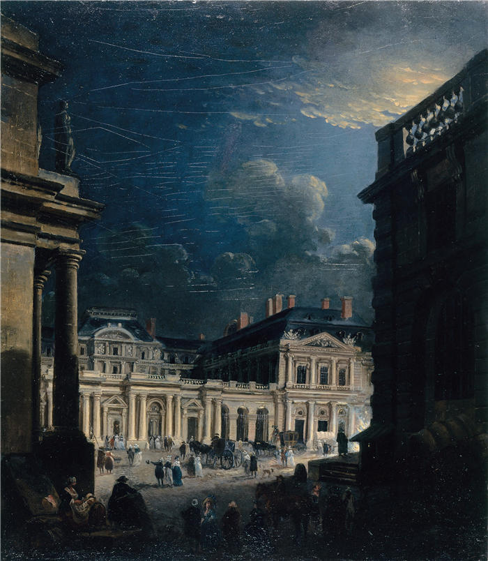 皮埃尔·安托万·德马基（Pierre-Antoine Demachy，法国）作品-皇家宫殿广场（1765年） 