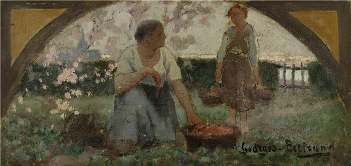 乔治·伯特兰（Georges Bertrand ，法国画家，1849-1929）作品-草莓（1893）