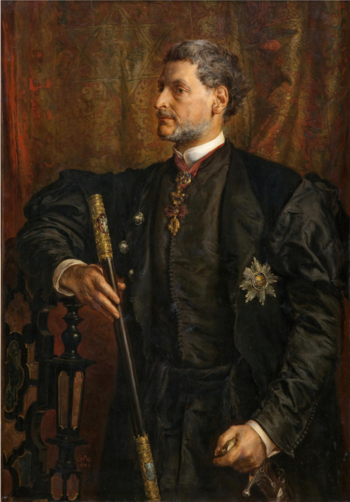 扬·马特耶科（Jan Matejko）高像素作品-阿尔弗雷德·波托基肖像（1879）