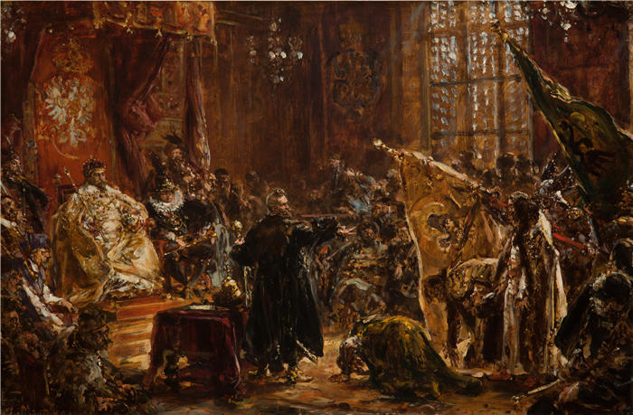 扬·马特耶科（Jan Matejko,波兰画家）作品-华沙赛姆沙皇（1892年）
