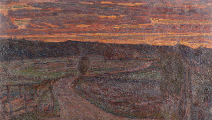 赫尔曼·诺尔曼（Herman Norrman，瑞典，1864-1906）作品-《基马尔之路》（The Road to Kimarp，1898） 