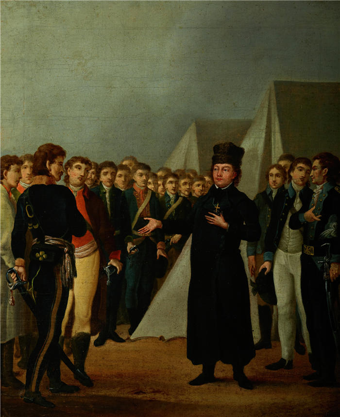 米查·斯塔乔维奇（ Michał Stachowicz） 作品-1794年（1800年），约泽夫·雅库博夫斯基牧师在华沙附近的科希库斯科营地