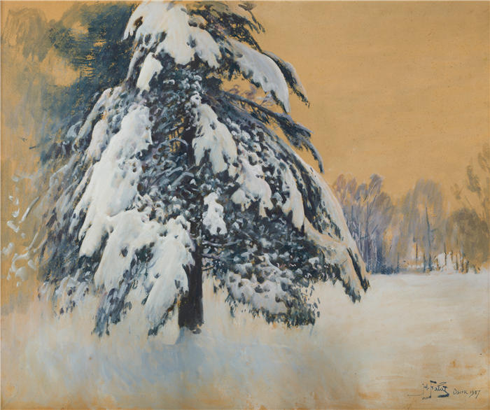 朱利安·法拉特（Julian Falat） 作品-雪盖（1907）