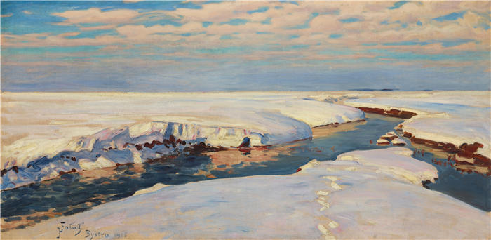 朱利安·法拉特（Julian Falat） 作品-冬季景观（1915）