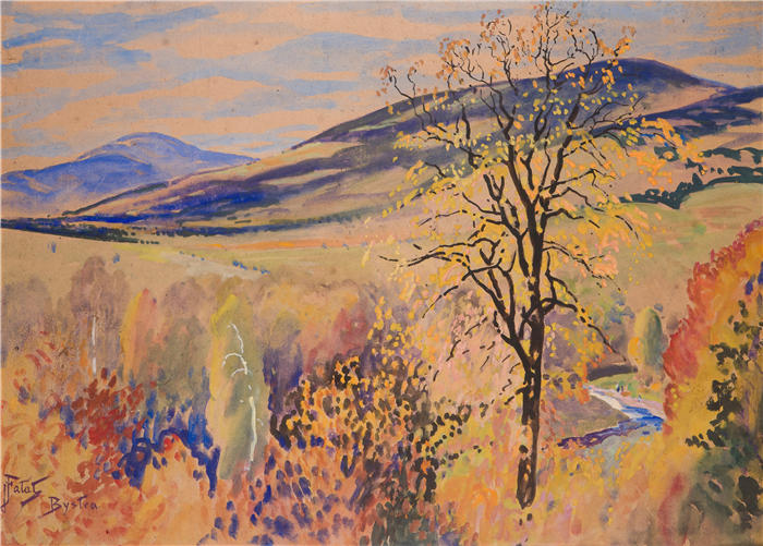 朱利安·法拉特（Julian Falat） 作品-Bystrij的秋季景观（1902） 