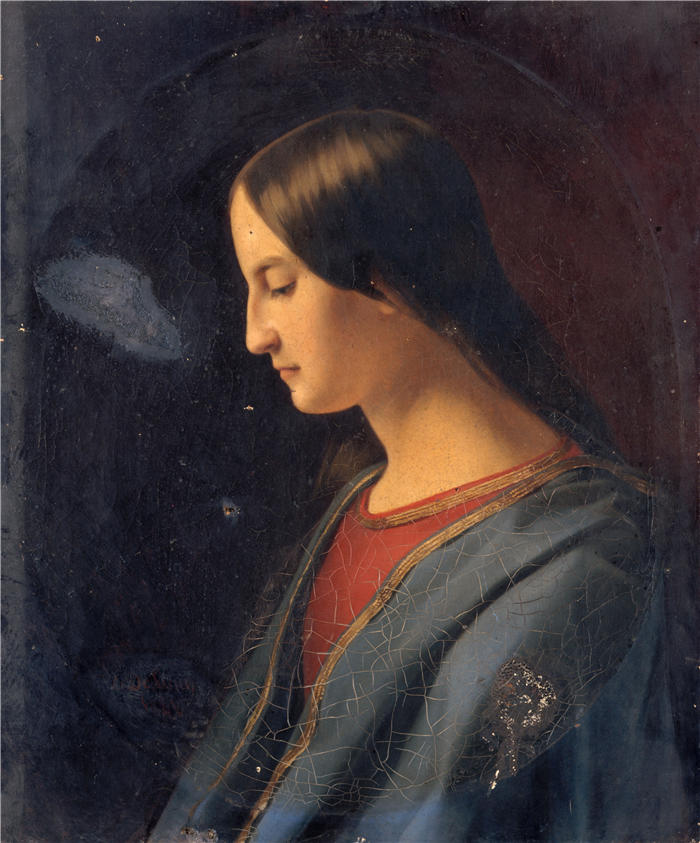 艾玛·勒鲁斯·德林西（Emma Leroux de Lincy，法国，19世纪）作品-女性头像（1842）