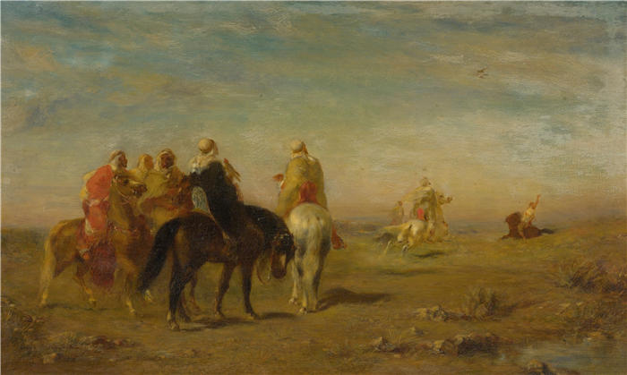 尤金·弗罗门廷（Eugène Fromentin，法国画家）马背上的阿拉伯人