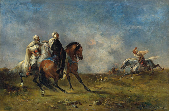 尤金·弗罗门廷（Eugène Fromentin，法国画家）猎杀瞪羚