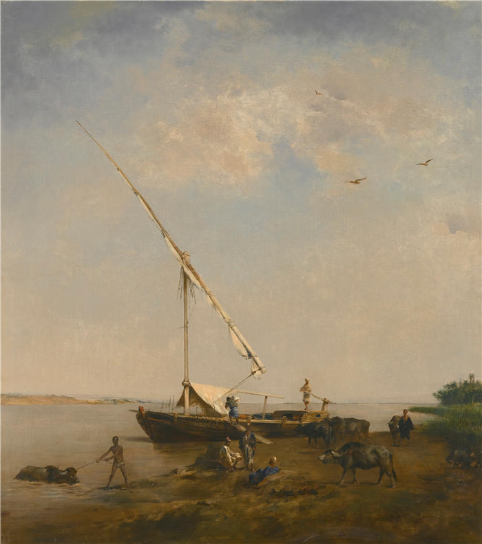 尤金·弗罗门廷（Eugène Fromentin，法国画家）尼罗河边的费卢卡