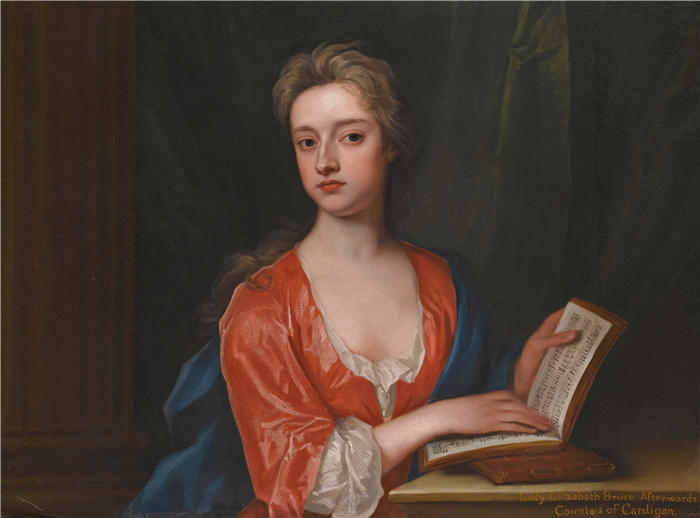 戈弗雷·克内勒（Godfrey Kneller）作品-伊丽莎白·布鲁斯夫人肖像（公元1745年）