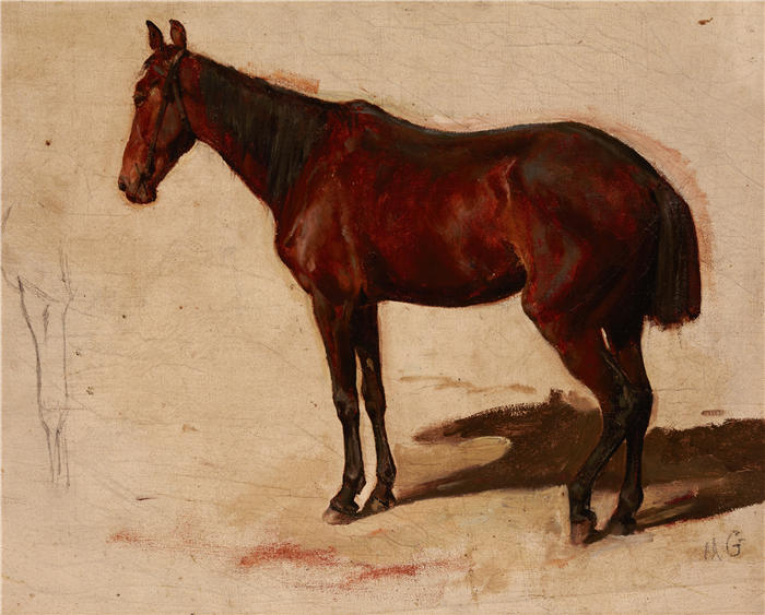 马克西米利安·吉尔姆斯基（Maksymilian Gierymski）作品-《马的研究》（1870）