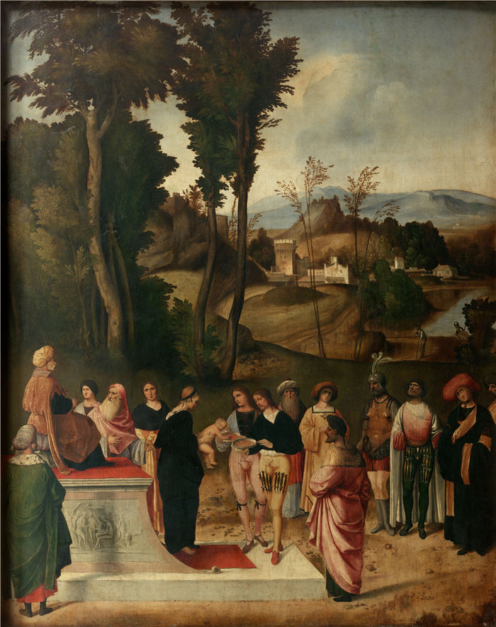 乔尔乔内(Giorgione，1477—1510)高清作品-摩西面临火刑审判