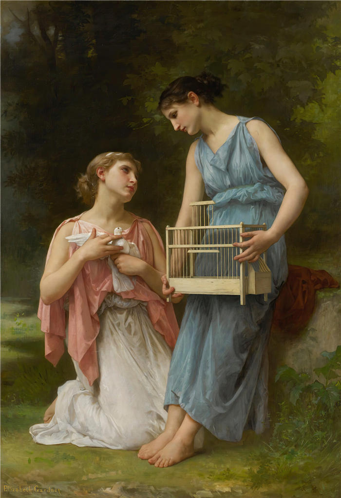 伊丽莎白·简·加德纳·布格罗（Elizabeth Jane Gardner Bouguereau）油画-迷惑