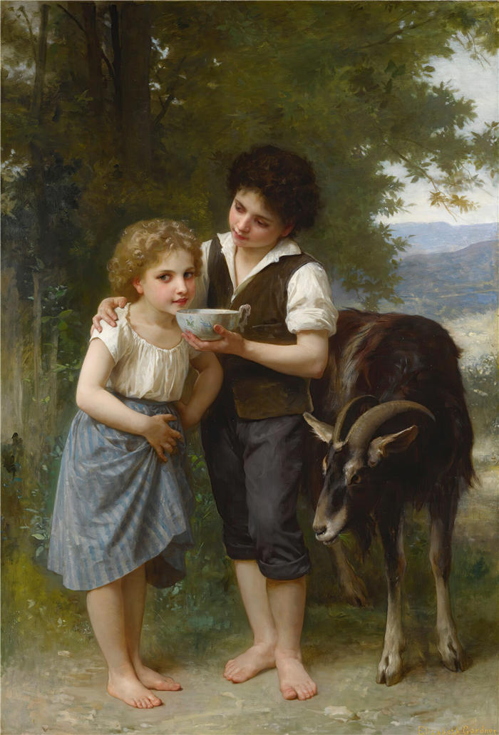伊丽莎白·简·加德纳·布格罗（Elizabeth Jane Gardner Bouguereau）高清油画-三个朋友