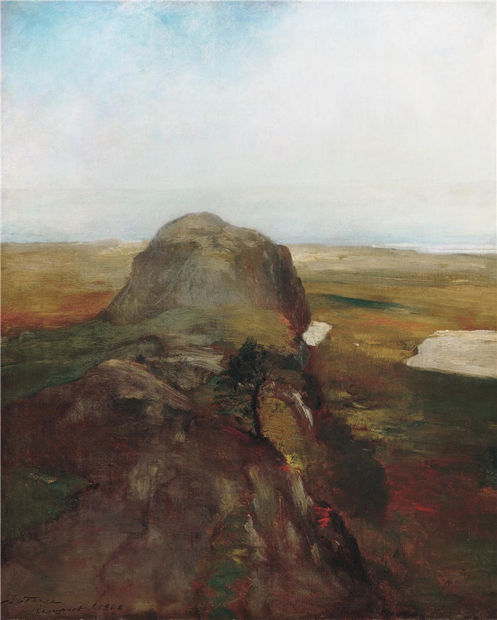 约翰·拉法格（John La Farge，美国）作品-《悬挂岩上的景色》（1868）
