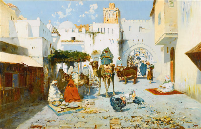 何塞·纳瓦罗·Y·洛伦斯（José Navarro y Llorens）高清作品-市场（1900）