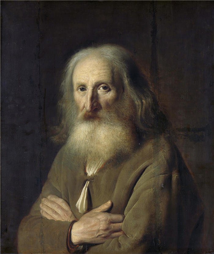 西蒙·基克（Simon Kick）高清油画作品-《老人肖像》（1639）