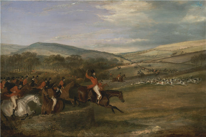 弗朗西斯·卡尔克拉夫·特纳(Francis Calcraft Turner)高清作品-《伯克利狩猎》(The Berkeley Hunt),1842年