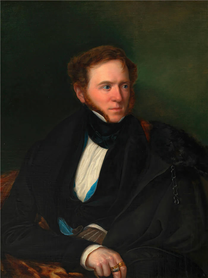 约翰·内波穆克·迈耶（Johann Nepomuk Mayer）油画作品-阿尔伯特·冯·卡梅西纳（平面设计师和古董研究员）（1845年左右）