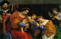 洛伦佐·洛托(Lorenzo Lotto)作品-圣凯瑟琳与赞助人尼科洛·邦吉的神秘婚姻