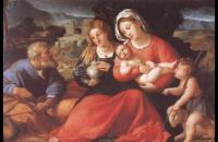 帕尔玛·韦基奥（Palma Vecchio）高清作品-圣家与抹大拉的马利亚和婴儿圣约翰