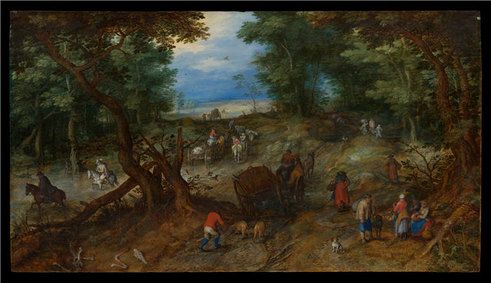 老彼得·勃鲁盖尔（Bruegel Pieter）作品-与旅行者一起的林地之路