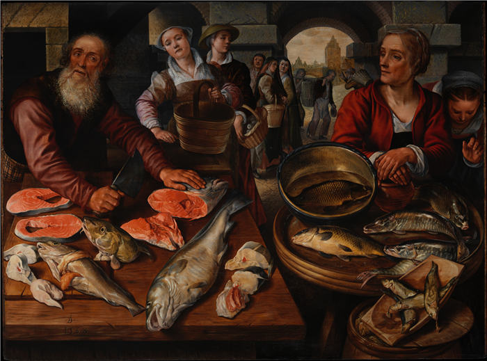 约阿希姆·贝克勒（Joachim Beuckelaer，荷兰画家）作品-鱼市场