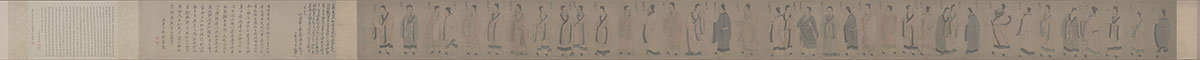 宋 《孔子弟子像卷》(全卷)绢本高清下载 32.3X870
