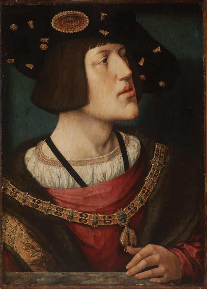 伯纳德·范·奥利（Bernard van Orley，比利时）作品-神圣罗马帝国皇帝查理五世的肖像