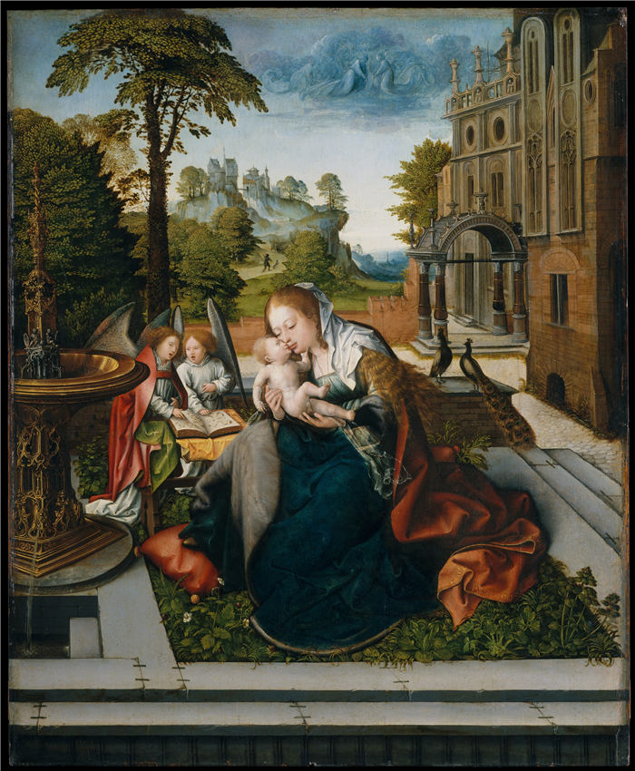 伯纳德·范·奥利（Bernard van Orley，比利时）作品-圣母子与天使