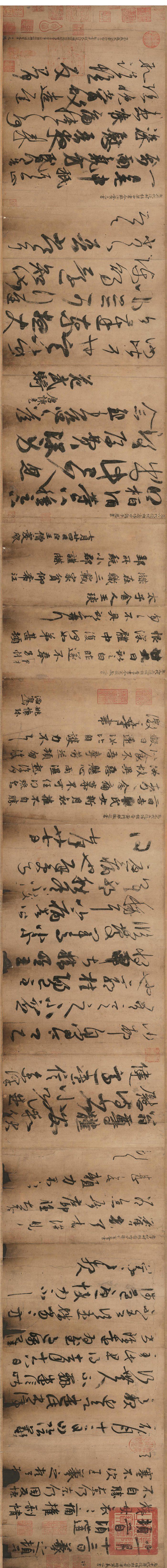 王羲之-通天帖+绢本+26.2x260.4