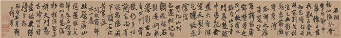 明 王铎 自书石湖等五首卷行书纸本27X253