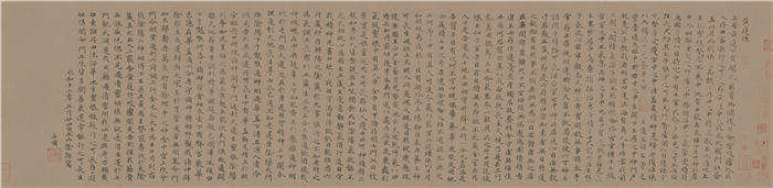 元 赵孟頫 《小楷黄庭经黄素》绢本高清作品 34x150