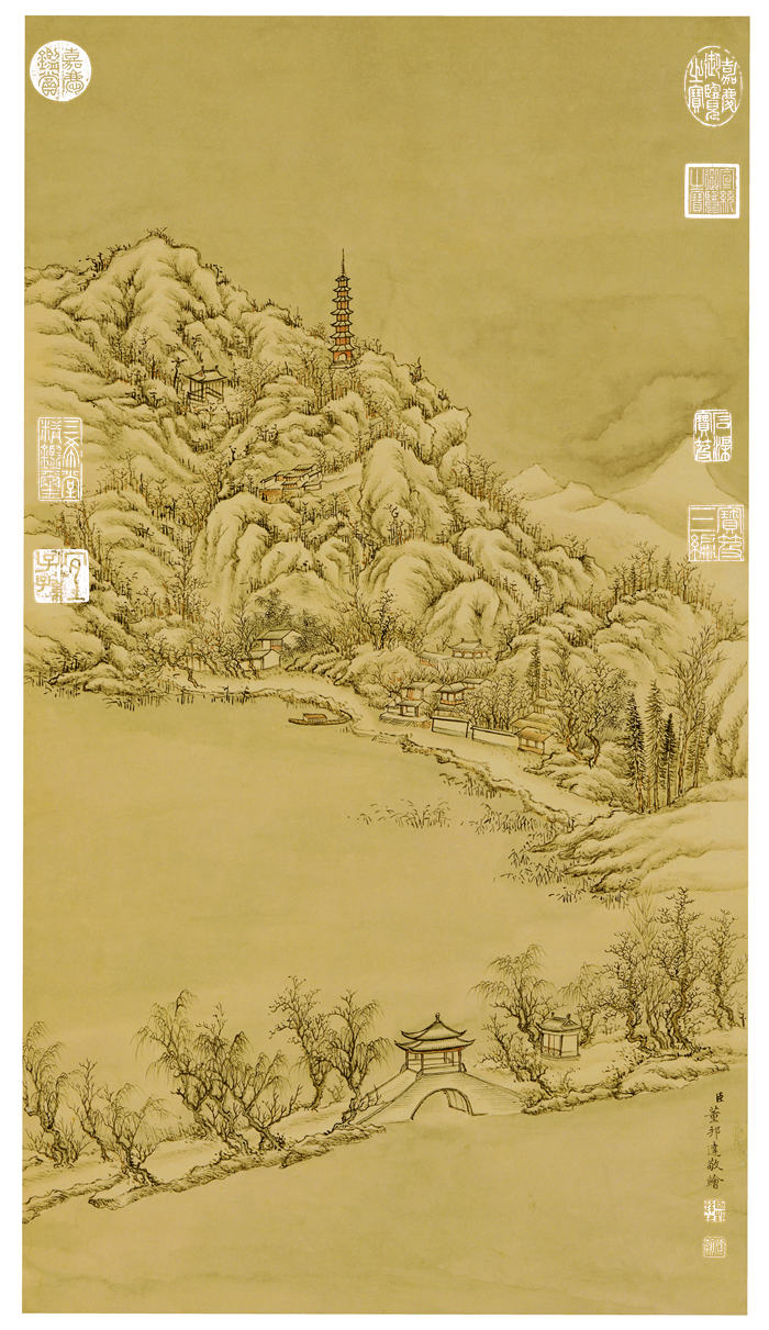 清-董邦达-《断桥残雪高宗》高清作品