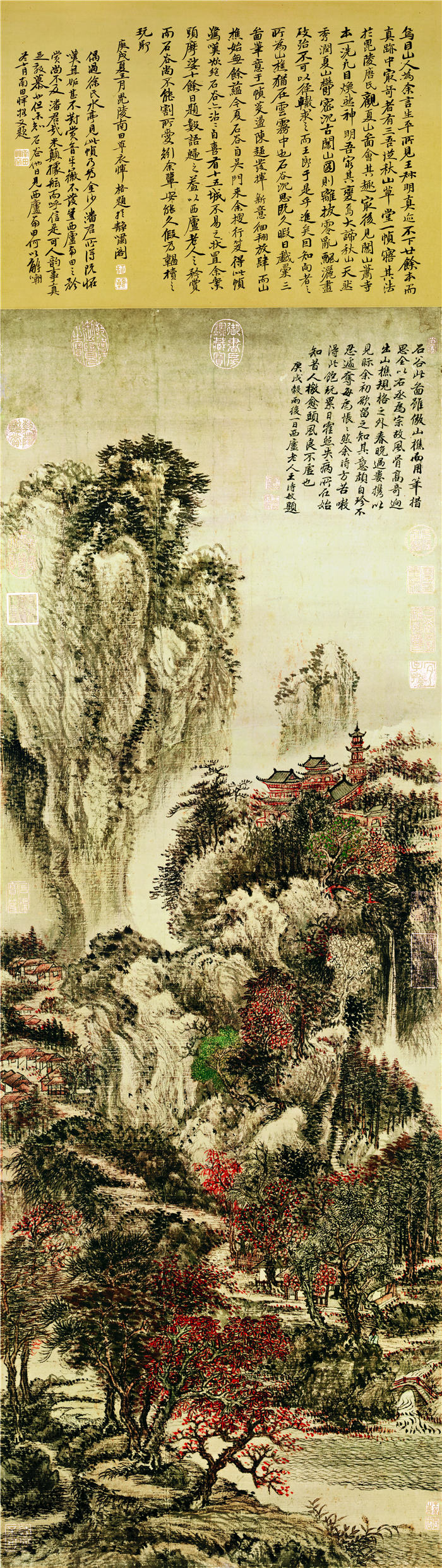 清-王翚《溪山红树图》高清作品