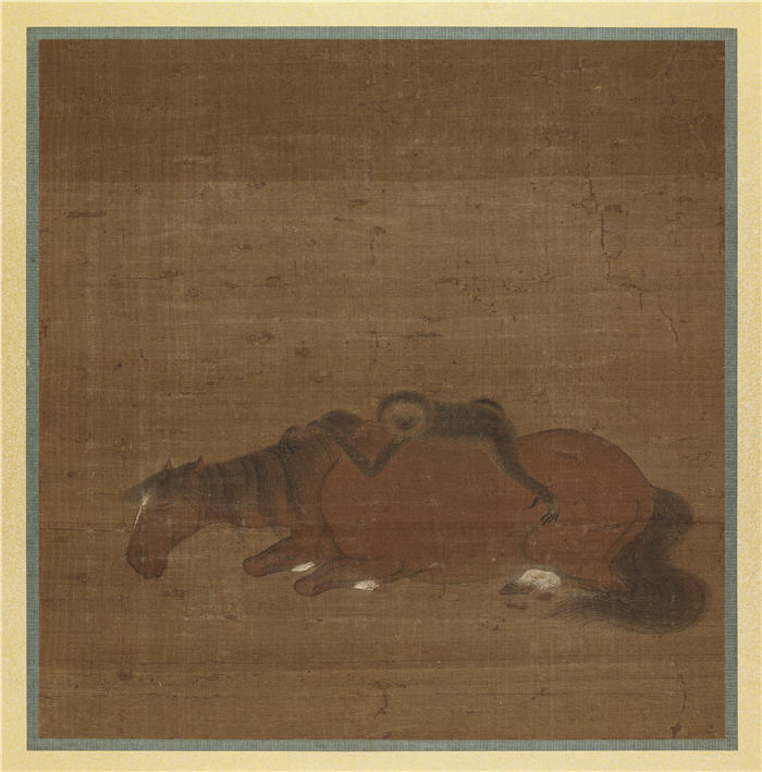 赵雍 《马猿猴图》高清作品  32.3×31.7