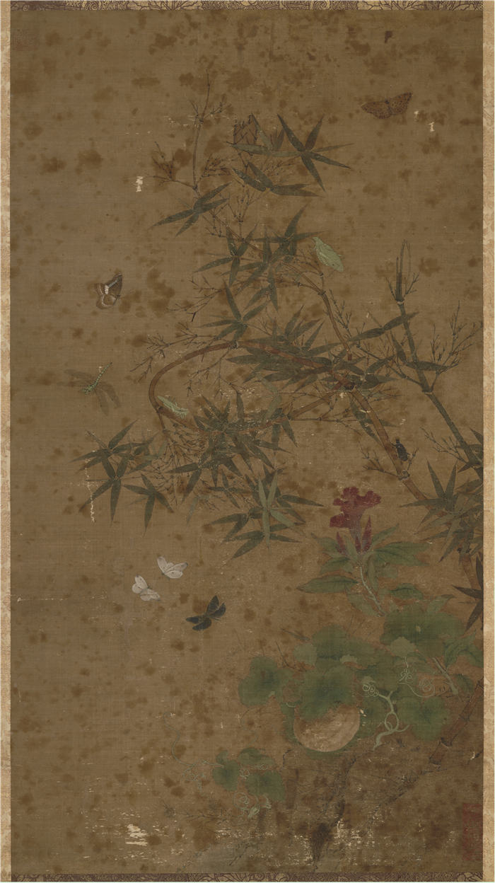 北宋 赵昌（传） 《竹虫图轴》100×54 东京国立博物馆.