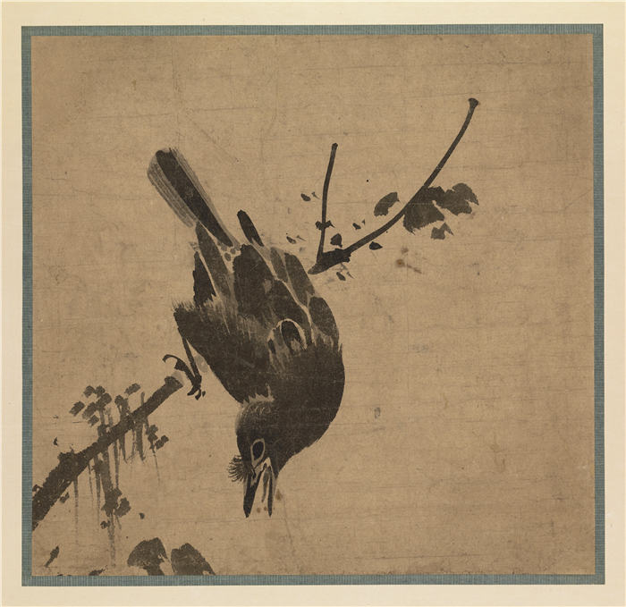 林良 《木鸟图》高清作品 30.3×31.3