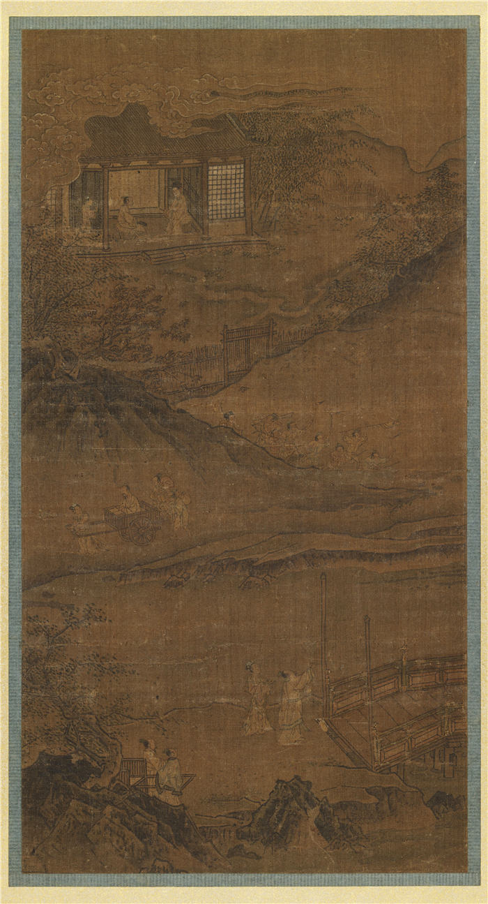 马远 《山水人形图》高清作品 36.4×19.2