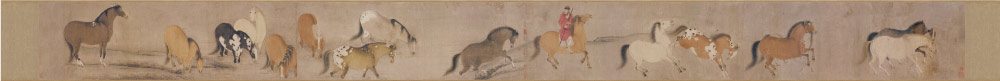 唐-韩干-《十六神骏图卷》(全卷)纸本高清作品  27x333