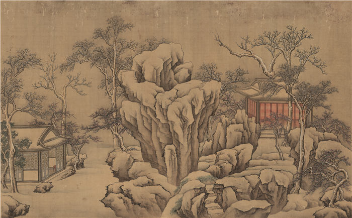 王云 《休园图》高清作品  54X93-冬