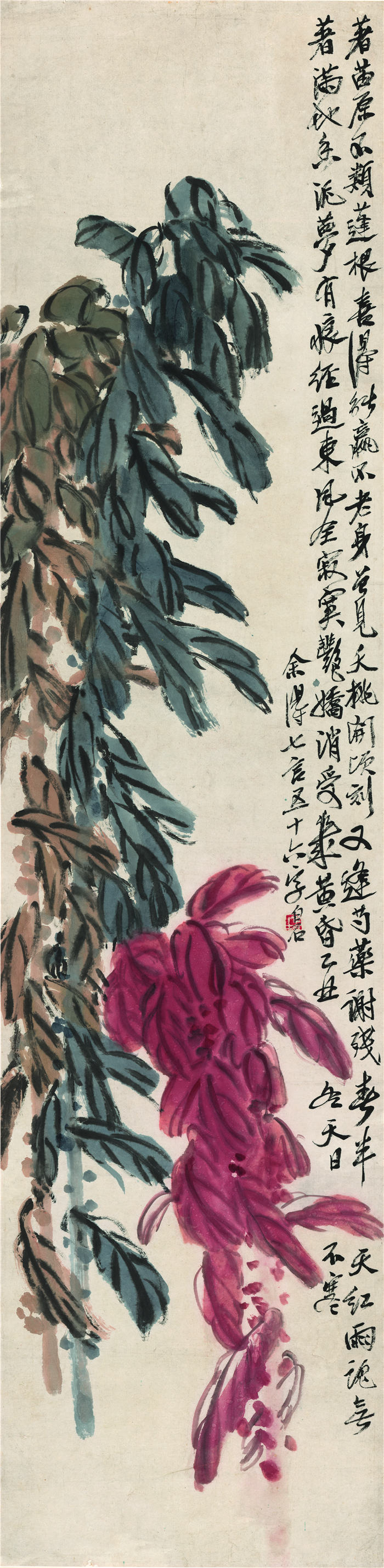 齐白石-《老少年图》高清作品