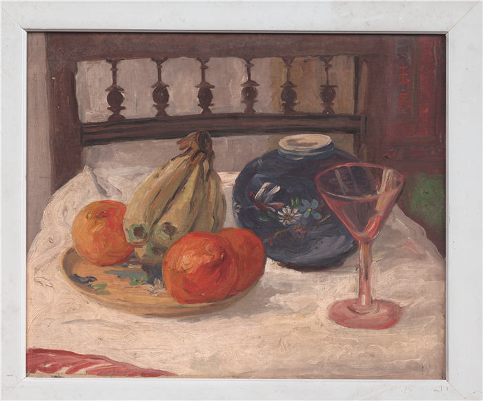 潘玉良+《灯笼桔、香蕉和高脚杯》高清作品