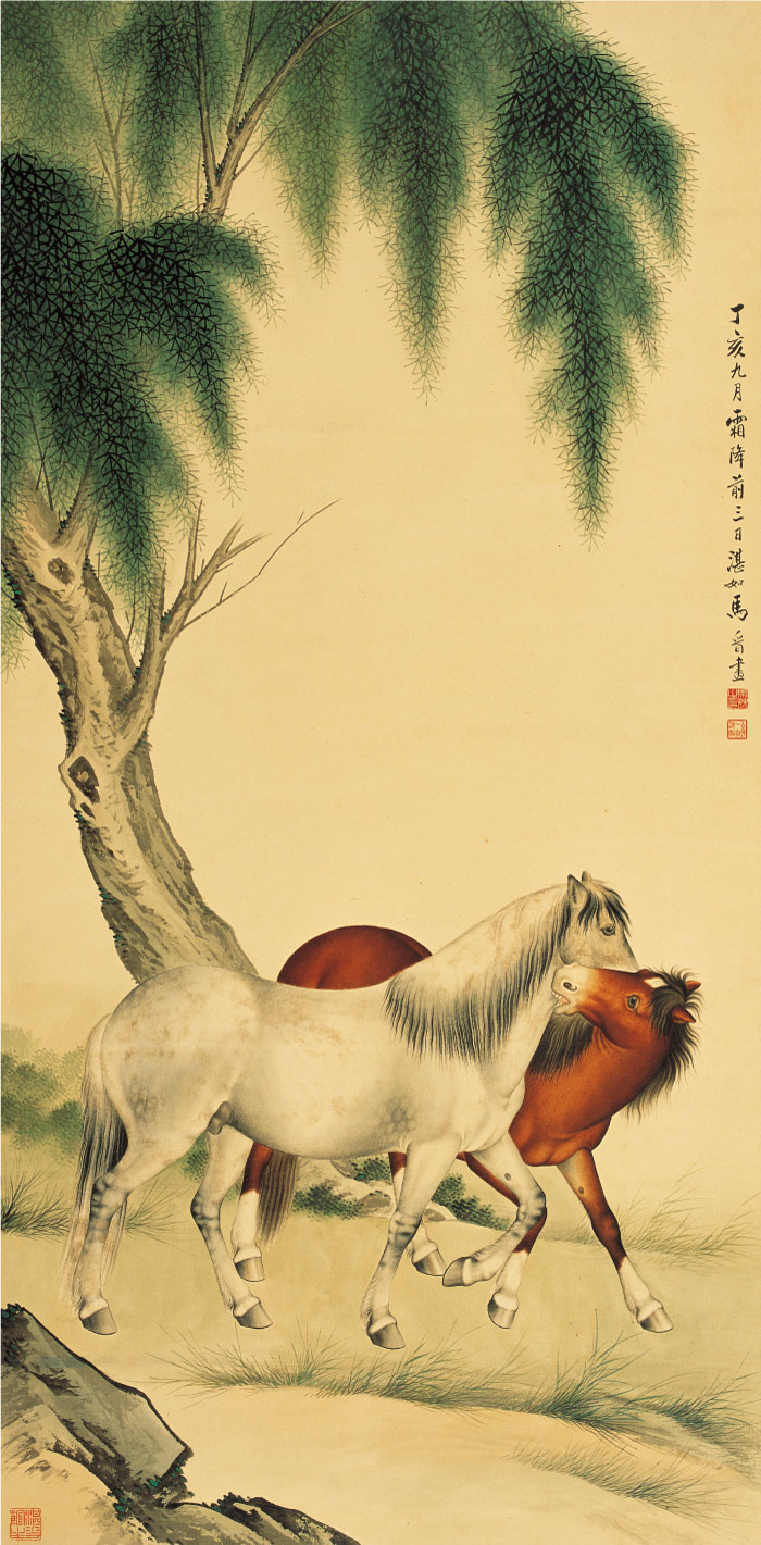 马晋 《双马图》高清作品 45-92cm